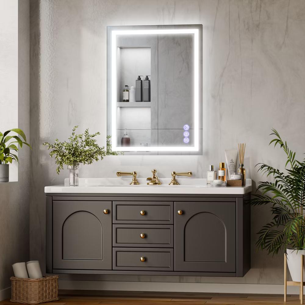 New England Stories Anti-Fog LED Bathroom Mirror with Dual Front & Backlit Lights - Image 7
