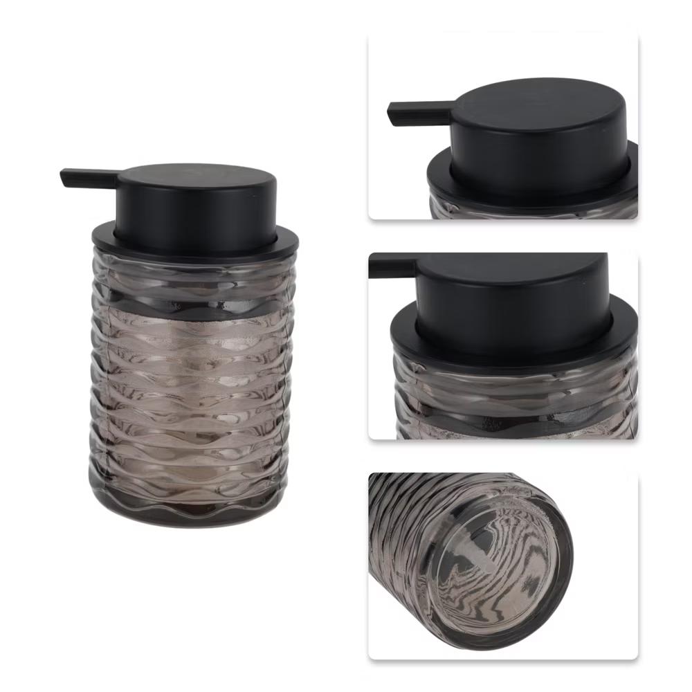 Wave Pattern Pump Soap Dispenser Gray Black 1 Pc