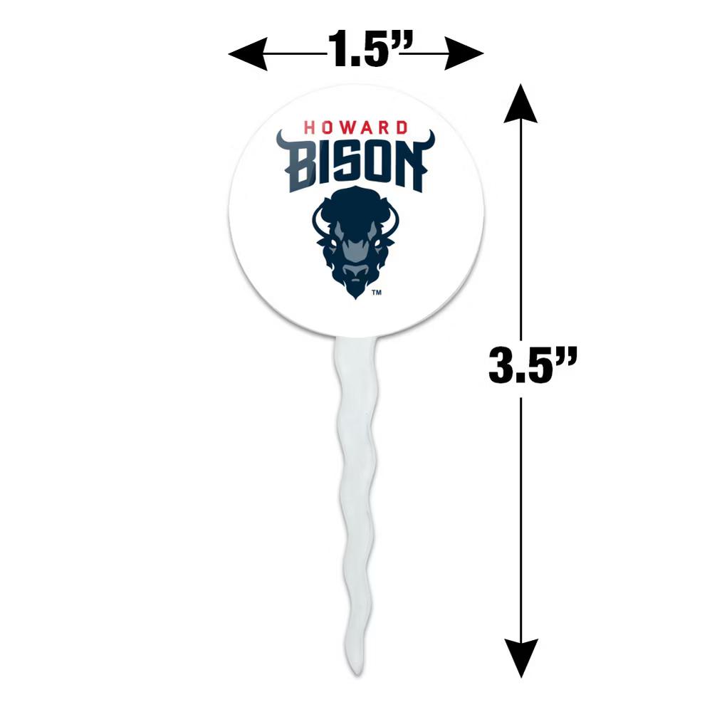 Howard University Bison Primary Logo Cupcake Picks Toppers Decoration Set of 6 - Image 4