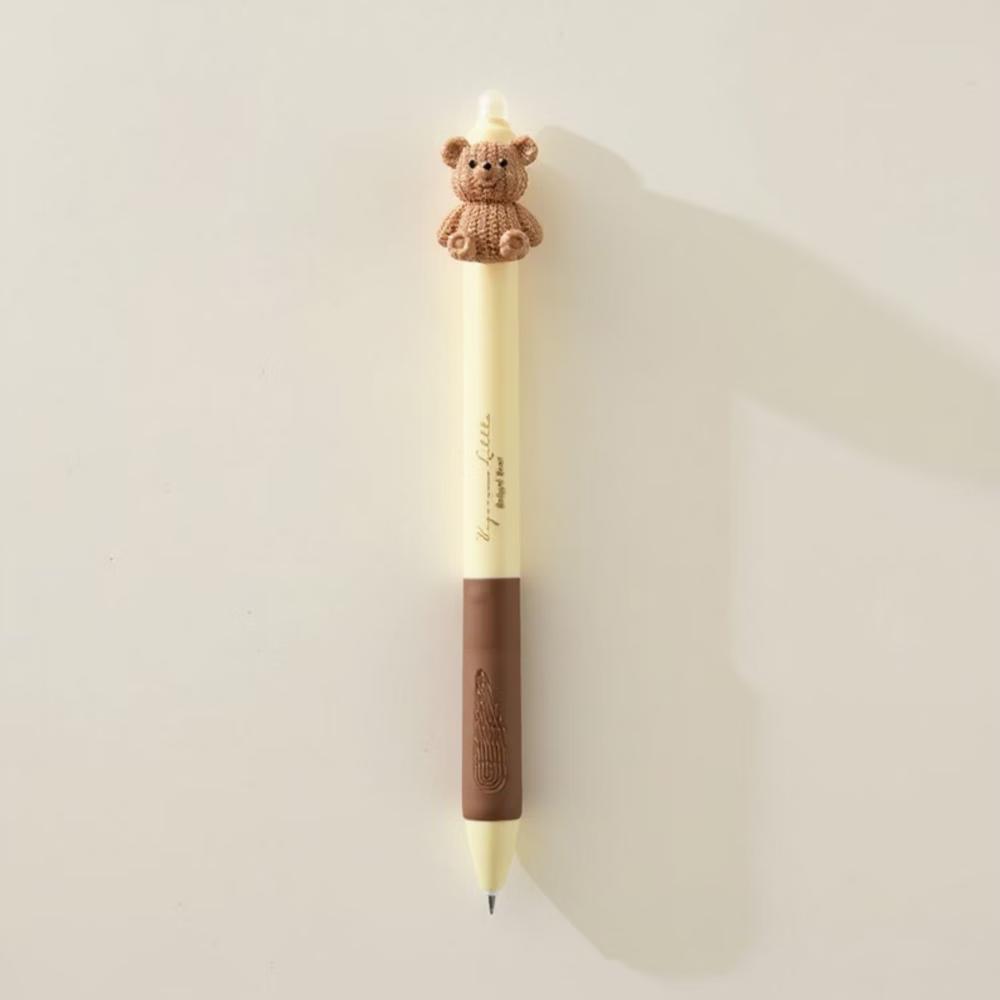 5-Piece Teddy Bear Top Gel Pen Set Soft Grip and Adorable 3D Bear Design