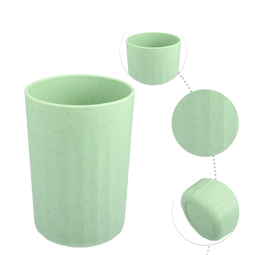 Bathroom Tumbler with Smooth Lines Wheat Straw Cup for Bathroom for Toothpaste 4.09''x2.80'' 1Pc - Image 28