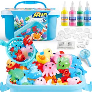 Magic Water Elf Toy Kit - 2 Styles, Fairy Water Gel Toy with 10 Magic Gels, 12 Molds, DIY STEM Arts and Crafts, Birthday Gifts for Kids Age 3