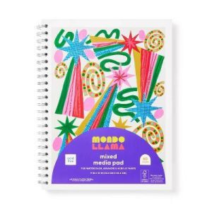 60pg Blank XL Mix Media Sketchbook 9"x12" - Spiral Binding, Cardstock, All Ages