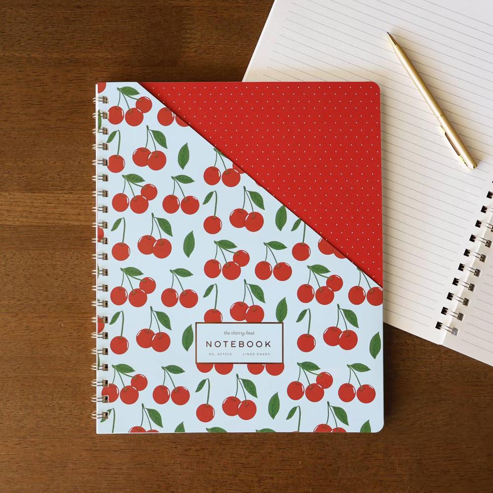 FRINGE 9"x11" Spiral Notebook Angled Cover Pocket College Rule Cherry Best 120 Pages - Image 3