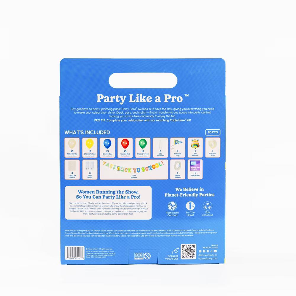 House of Party 84ct Party Hero Balloon Decor Kit 'Back to School' - Image 6