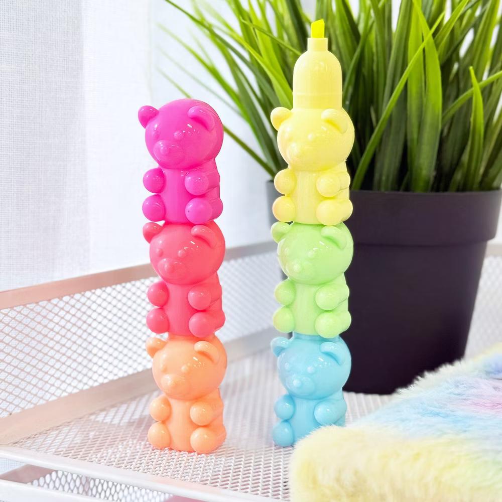 Mini Stackable Highlighters, Cute Multi-color Markers, Teddy Bears - Image 5