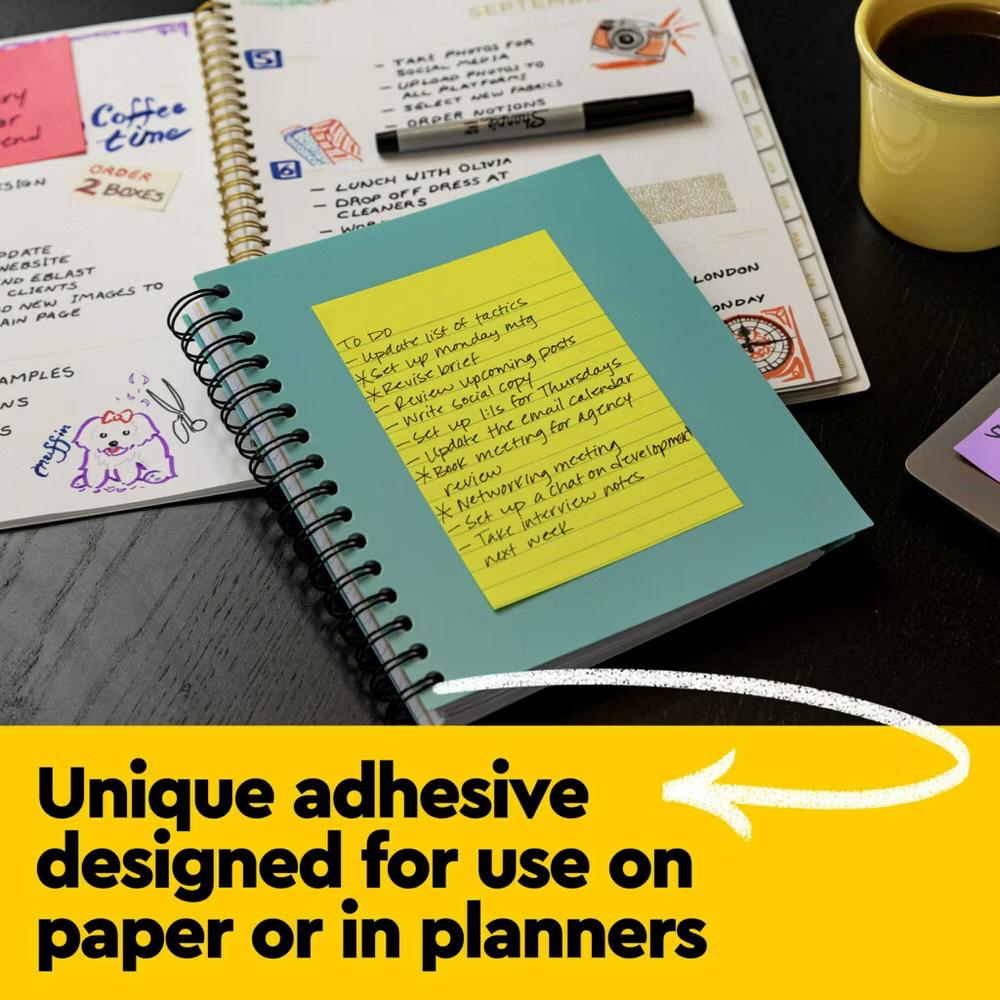 Notes, 3 in. 3 in., Poptimistic Collection, Lined, 3 Pads/Pack: Multicolor Sticky Notes, 50 Sheets per Pad - Image 7
