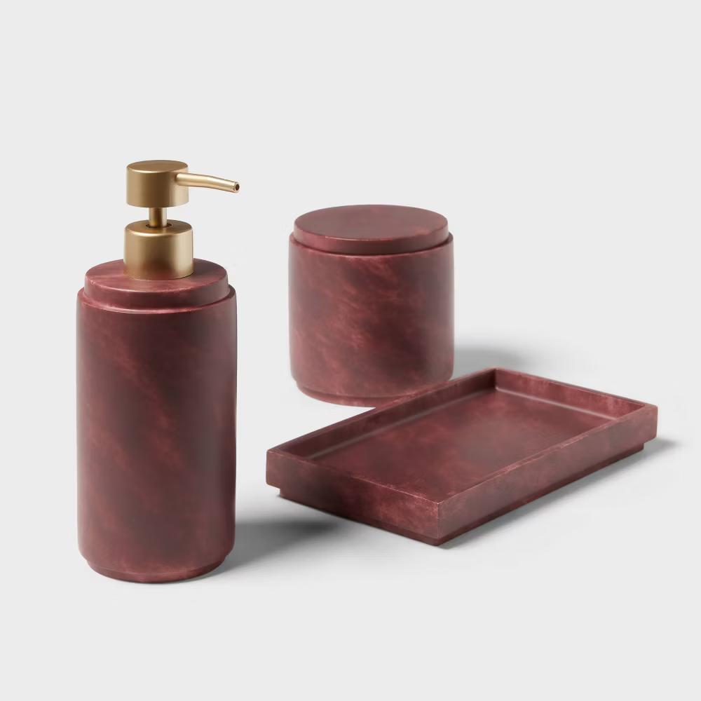 Luxe Faux Marble Soap Pump Wine - Image 2