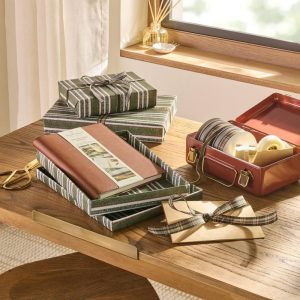 30 sq ft Wrapping Paper Green Stripe - with Magnolia