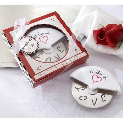 12ct Slice of Love Pizza Cutter: Wedding Party Favors, Use Only, White, All Ages