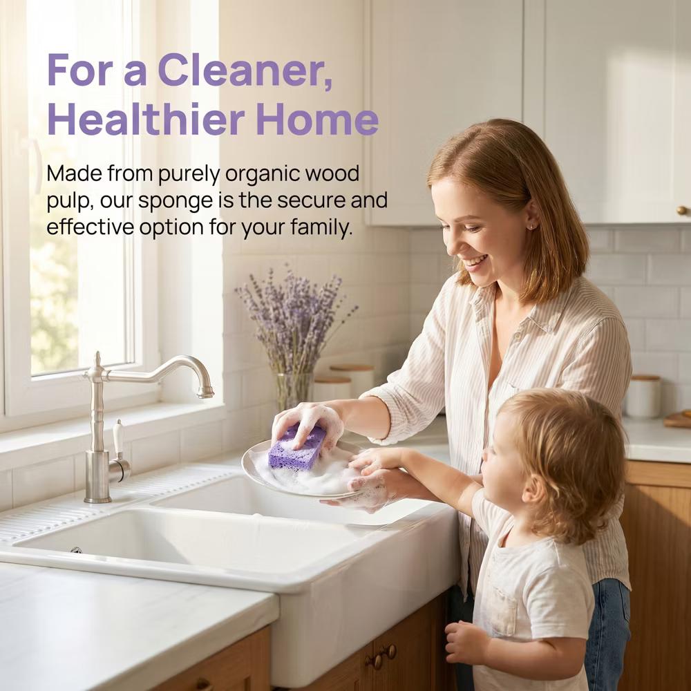 Kitchen Household Cleaning Non-Scratch Cleaning Sponge 6 Pcs - Image 42