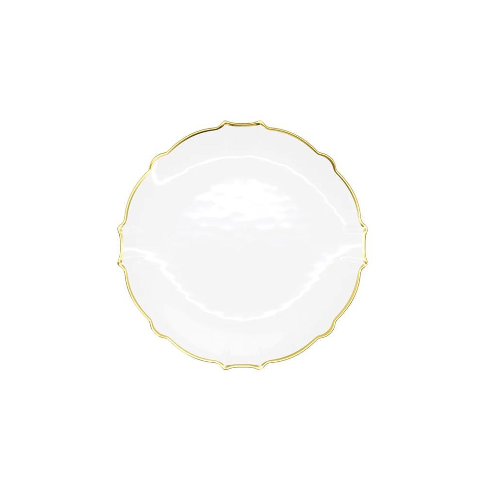 Trendables 40 Pieces Plastic Disposable Wedding Plates Set - 20 7.5" & 20 10" Thin & DelicateTinted Petals Plates with Rim - Image 55