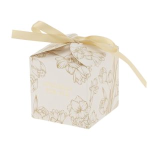 Gift Boxes with Ribbon 2.76"x2.76"x2.76" Champagne 20 Pcs