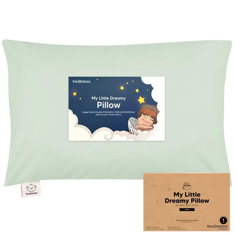 Jumbo Toddler Pillow with Pillowcase, 14X20 Soft Organic Toddler Pillows for Sleeping, Kids Travel Pillow - Image 55