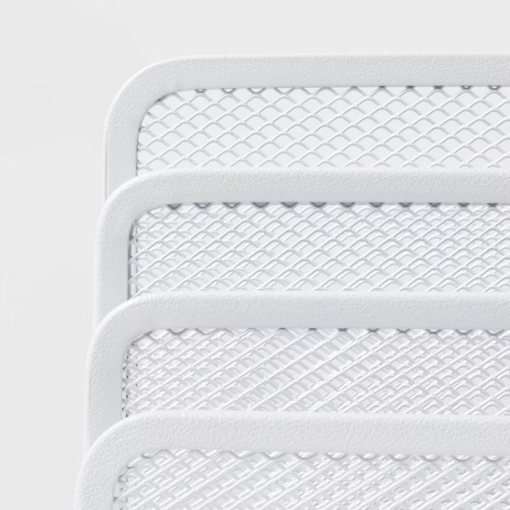 Mesh Letter Sorter White - Steel File & Letter Organizer, Holder, Tray, No Assembly Required