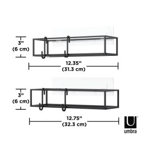 Umbra 2pc Cubiko Shower Bin Set Black