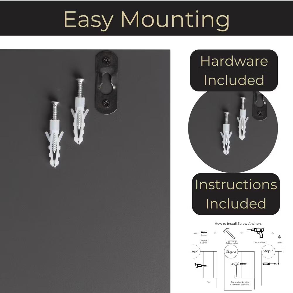 Wall Mounted Mail Organizer with 2 Slots and 3 Hooks – Multiple Finishes – MDF Wood - Image 11