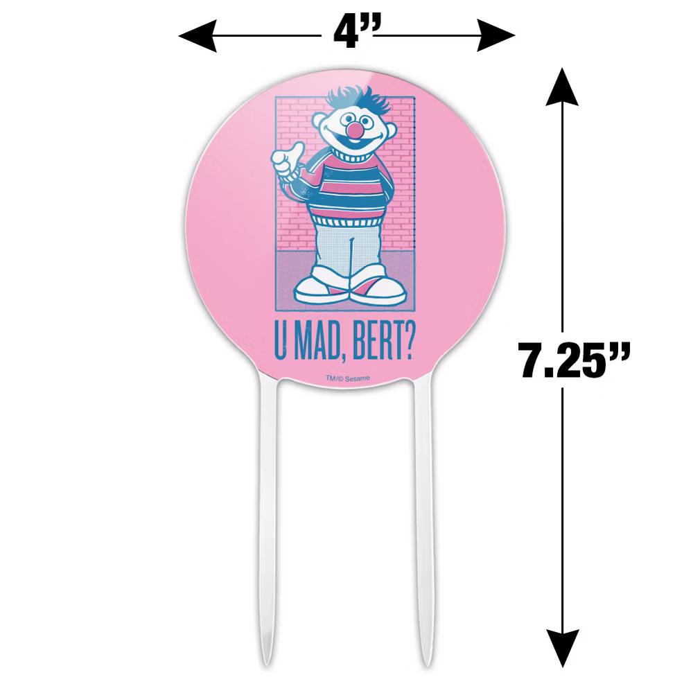 Ernie U Mad, Bert Acrylic Cake Topper Party Decoration for Wedding Anniversary Birthday Graduation