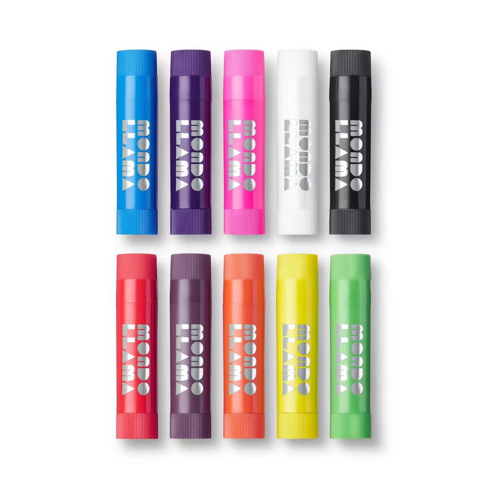 10ct Washable Tempera Paint Sticks - Low-Odor, Water-Based, Craft Paint for Kids, Multicolor, Ages 6 - Image 2
