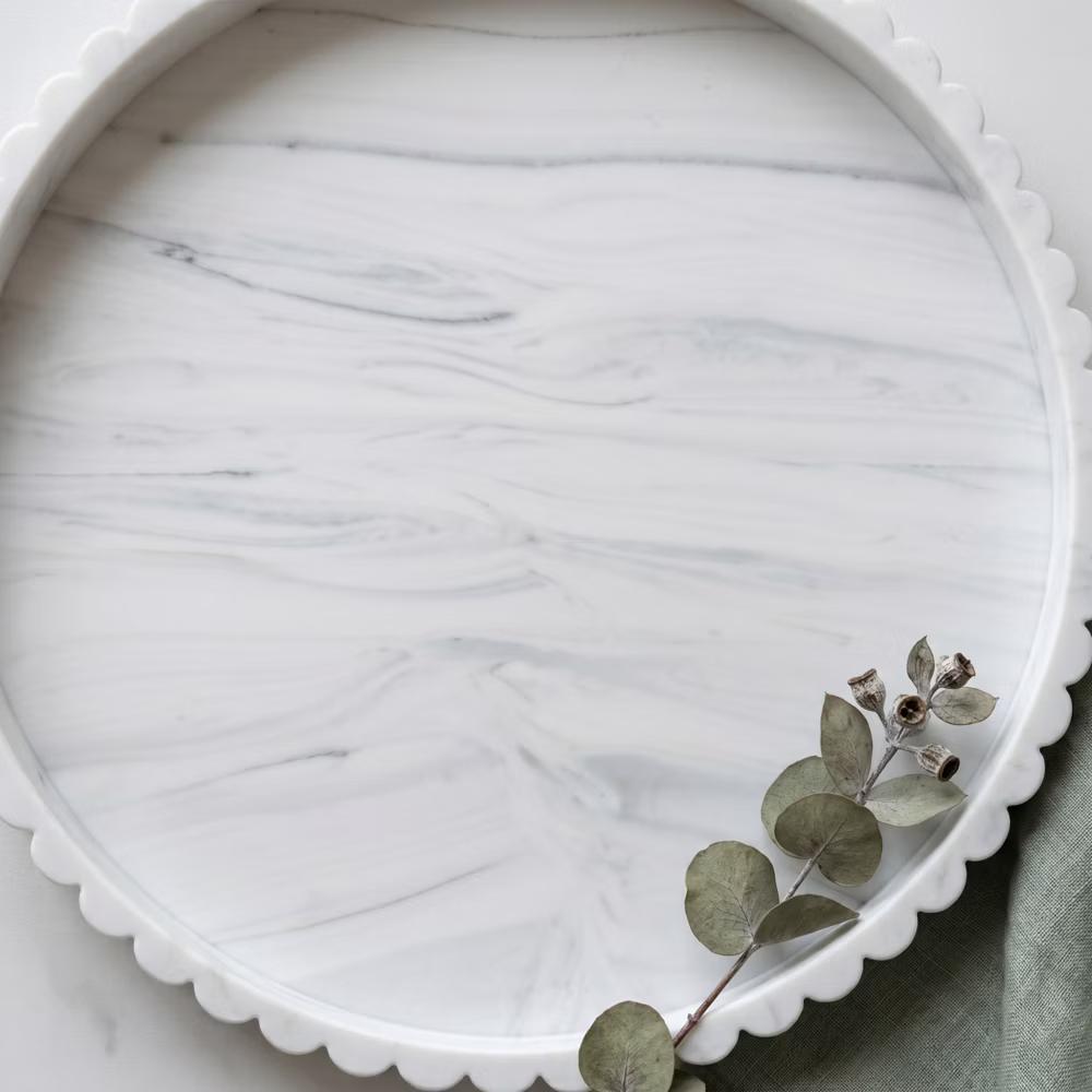 2Pc Round Silicone Vanity Tray Set Decorative Catchall Organizer for Bathroom Countertop Perfume White - Image 56
