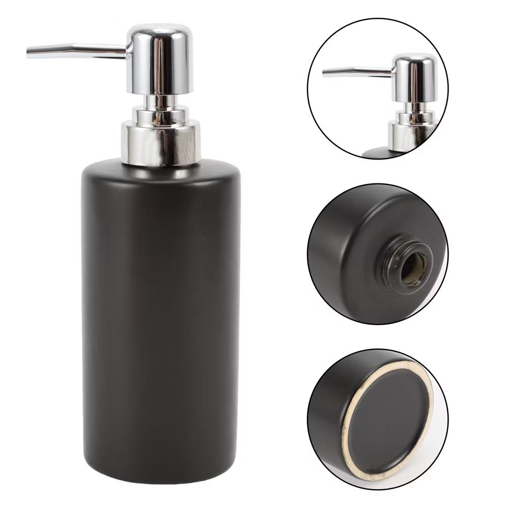 Simple Cylindrical Soap Pump Dispenser for Bathroom 300ml 1 Pc - Image 5