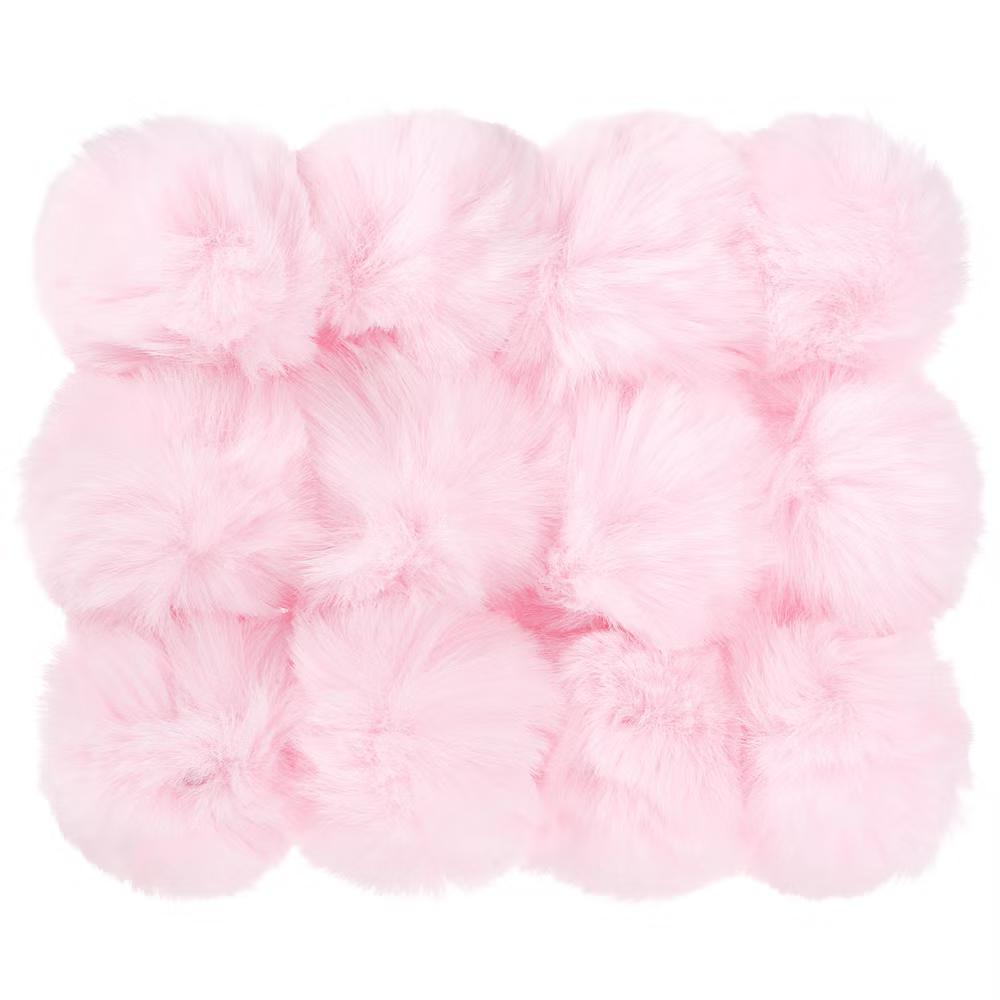 Fluffy Soft Elastic Faux Fur Pom Poms for Hats DIY Scarves Gloves 12 Pcs - Image 19