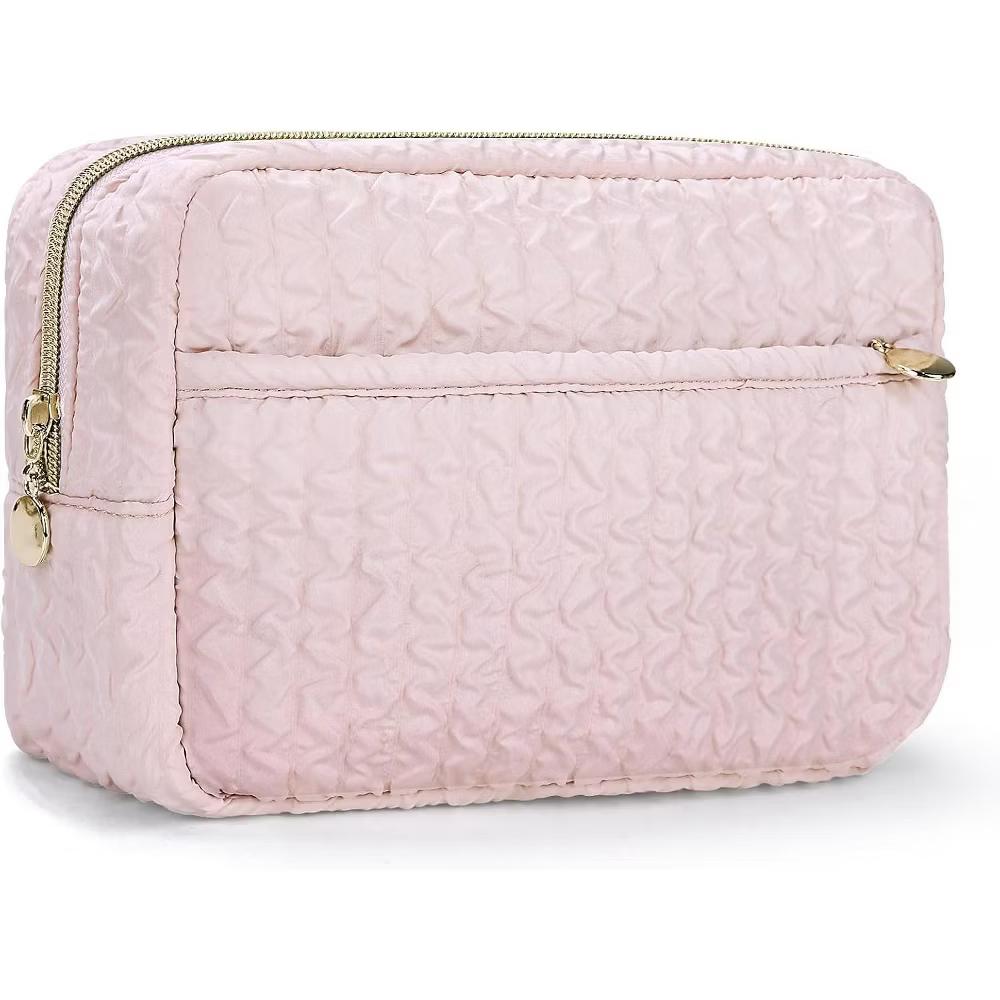 Puffy Padded Makeup Bag Travel Organizer. Wide-Open Cosmetic Pouch for Toiletries and Essentials. - Image 15