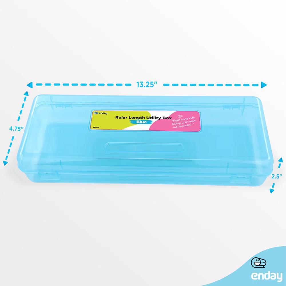Pencil Box, Storage Organizer Utility Box, Multipurpose Long Ruler Length School Office Supplies Plastic Pencil Case for Kids & Adults - Image 6