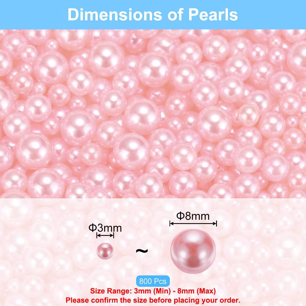No Hole ABS Round Faux Pearl for Vase Fillers DIY Home Decoration 800 Pcs - Image 51