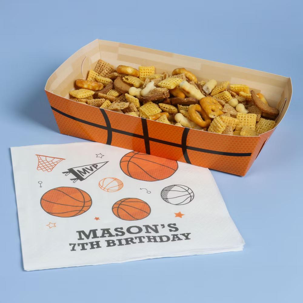 Basketball Party Paper Food Trays, Disposable Double-Sided Paper Food Holders for Nachos, Hot Dogs, French Fries - 12 Ct - Image 6