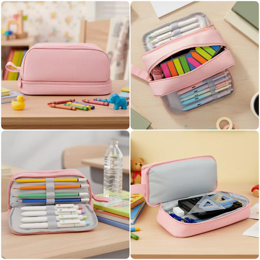 4 Compartment Large Capacity Pencil Case, Pencil Pouch for Stationery Tools - Image 7