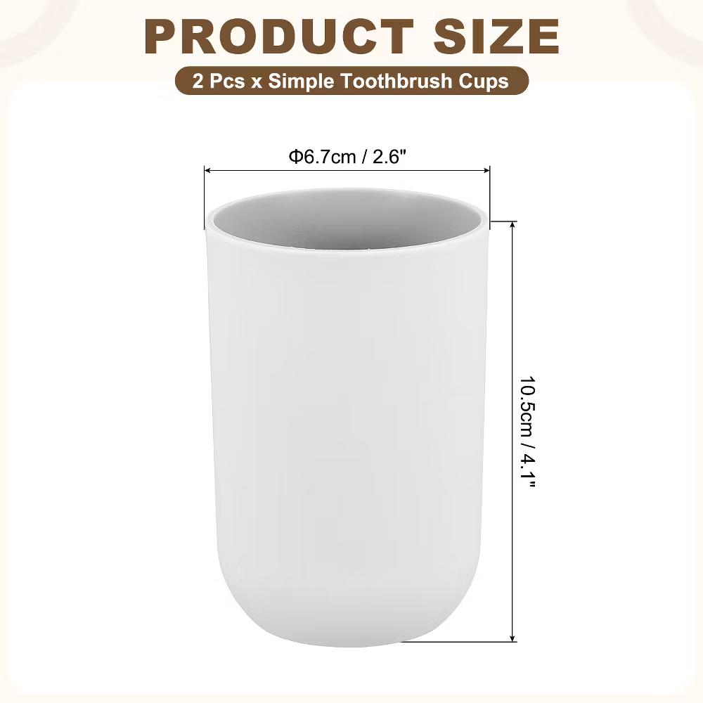 Reusable Plastic Practical Gift Toothbrush Cups 2.6 2.6 4.1 Inch 2 Pcs - Image 10