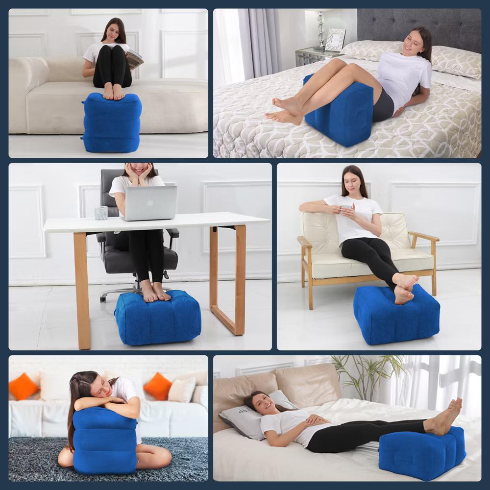 Inflatable Airplane Foot Rest with Pump & Carry Bag, 3-Height Travel Footrest for Kids, Toddlers, Office, Car & Train - Image 10
