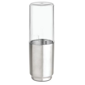 Austin Covered Toothbrush Holder Clear/Brushed: Bathroom Organizer with Steel & Plastic Design