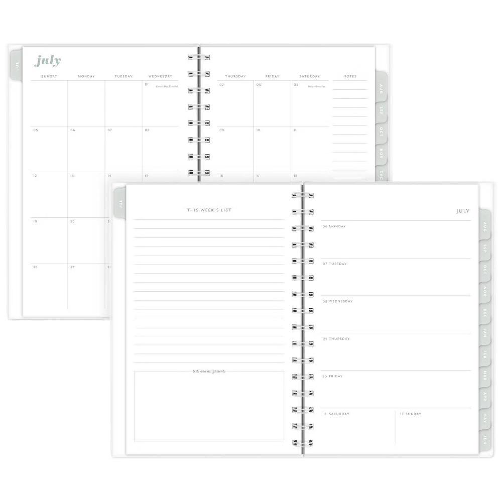 Essentials 5.5"x8.5" 2026-2027 Weekly/Monthly Small Student Planner Mint Green - Image 7