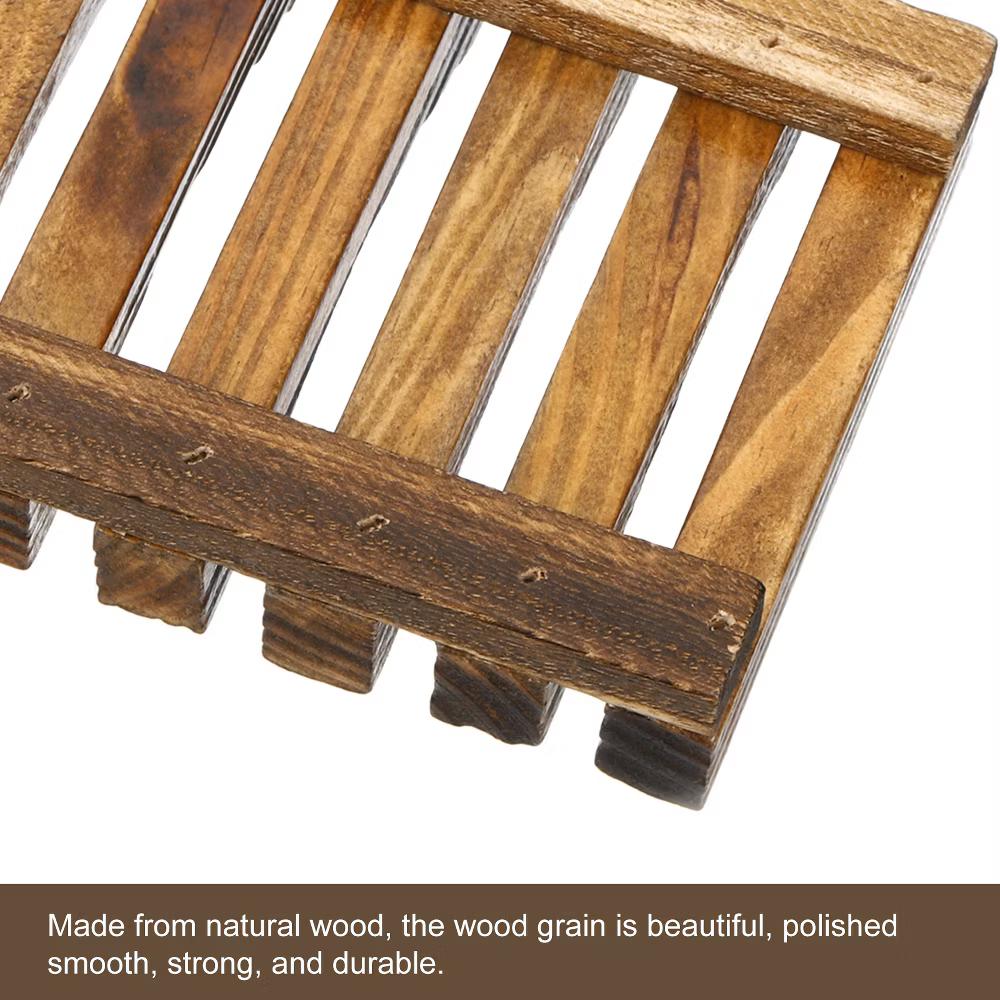 Wooden Natural Self Draining Bathroom Kitchen Sink Soap Dish - Image 3