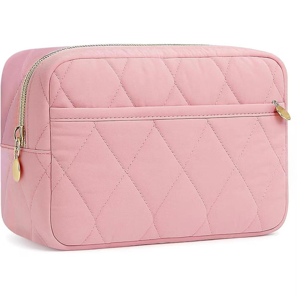 Puffy Padded Makeup Bag Travel Organizer. Wide-Open Cosmetic Pouch for Toiletries and Essentials. - Image 11