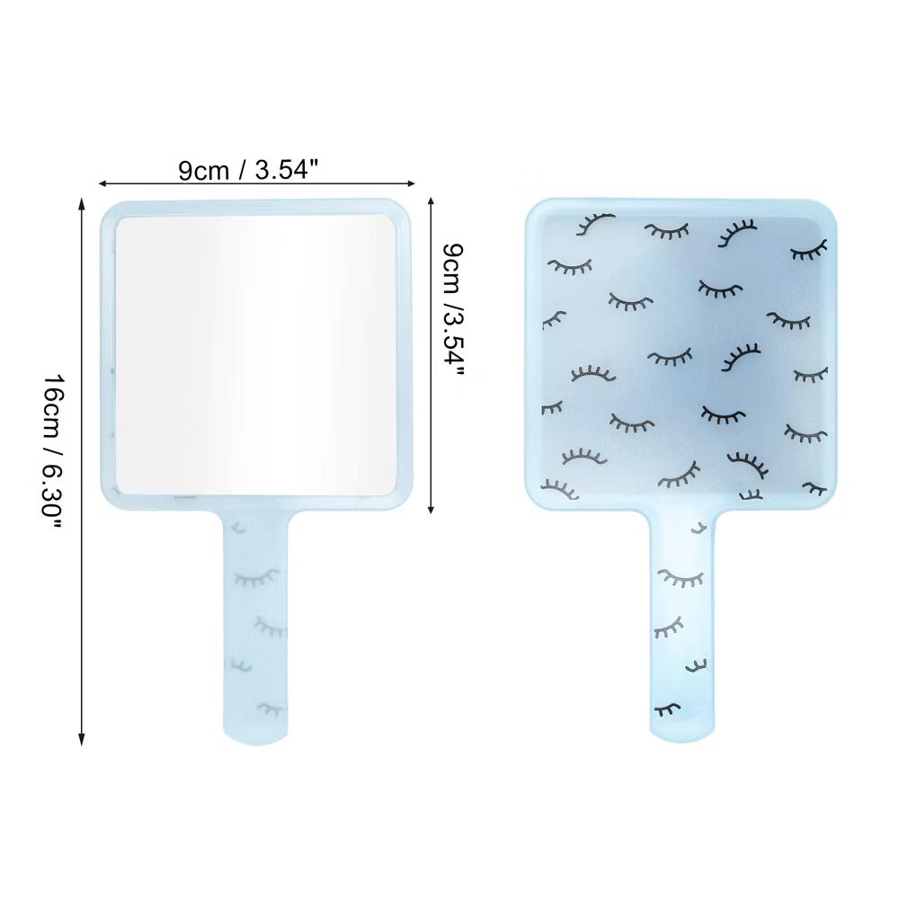 Eyelash Pattern Square Handheld Mirror 1 Pc - Image 2