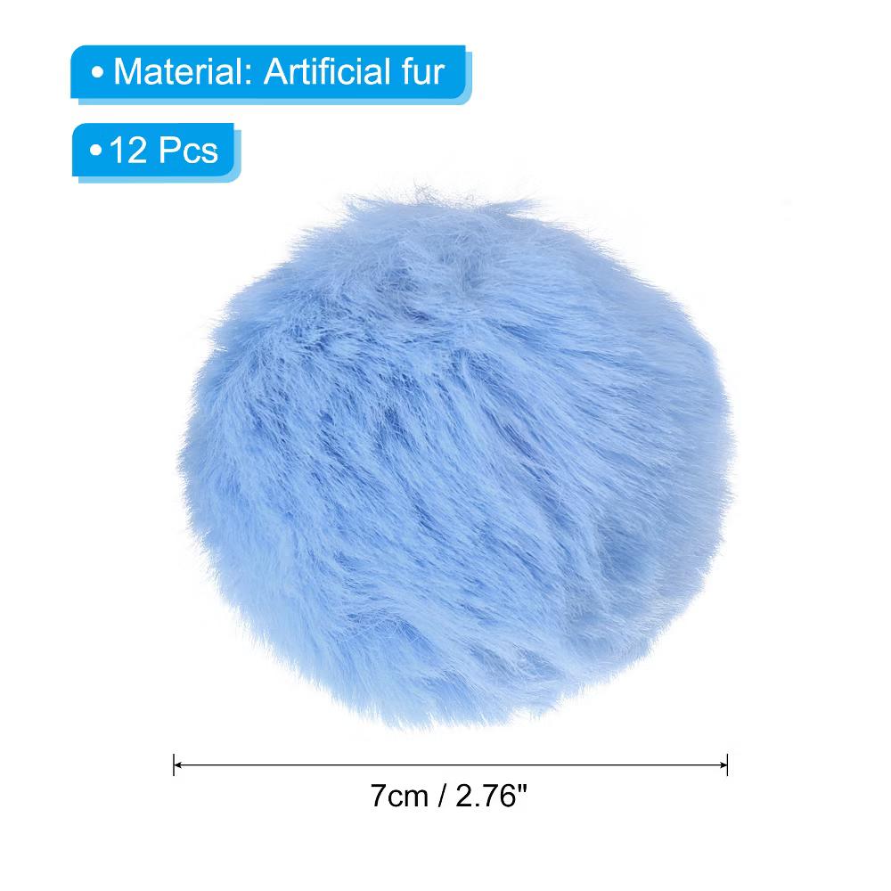 Fluffy Soft Elastic Faux Fur Pom Poms for Hats DIY Scarves Gloves 12 Pcs - Image 6