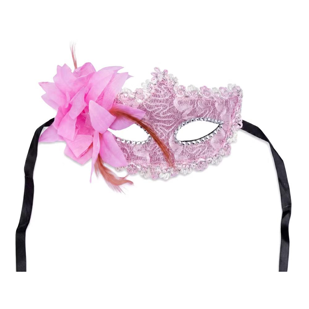 Venetian Masquerade Side Flower Rose Eye Mask for Halloween Costume Party Decor - Image 32