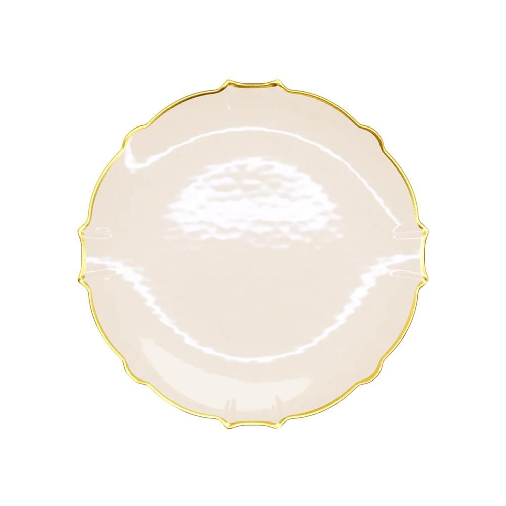 Trendables 40 Pieces Plastic Disposable Wedding Plates Set - 20 7.5" & 20 10" Thin & DelicateTinted Petals Plates with Rim - Image 25