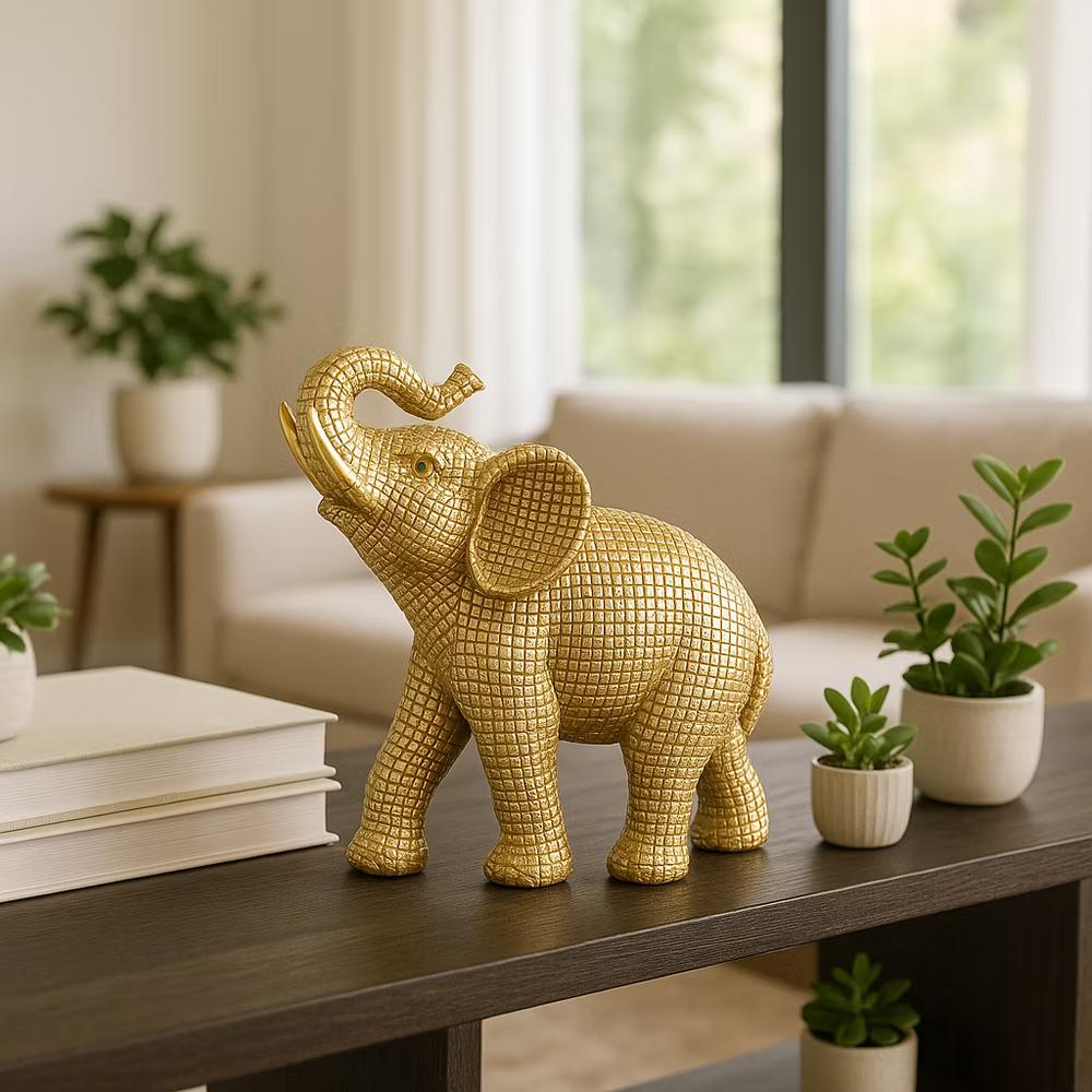 Sagebrook Home 7" Elephant Sculpture - Decorative Polyresin Elephant Statue For Home Decor - Table Accent, Desktop Figurine - Image 19