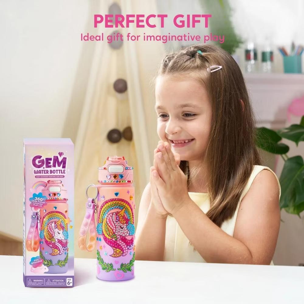 Water Bottle DIY Kit for Kids - Mermaid/Unicorn Theme, Gem Painting Arts & Crafts, Birthday Christmas Gift School Supplies for Girls Age 6 - Image 15