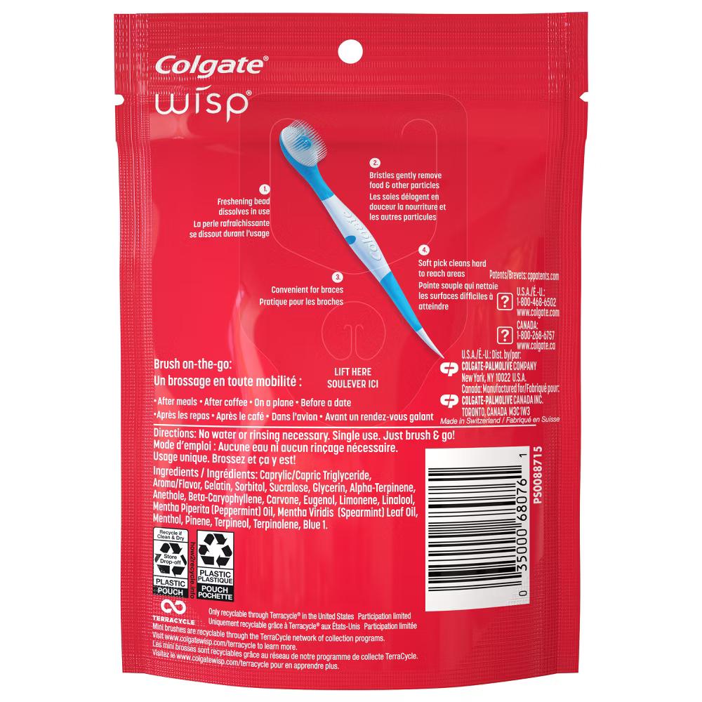 Max Fresh Wisp Disposable Travel Toothbrushes - Mini - Peppermint - Trial Size -24ct - Image 13