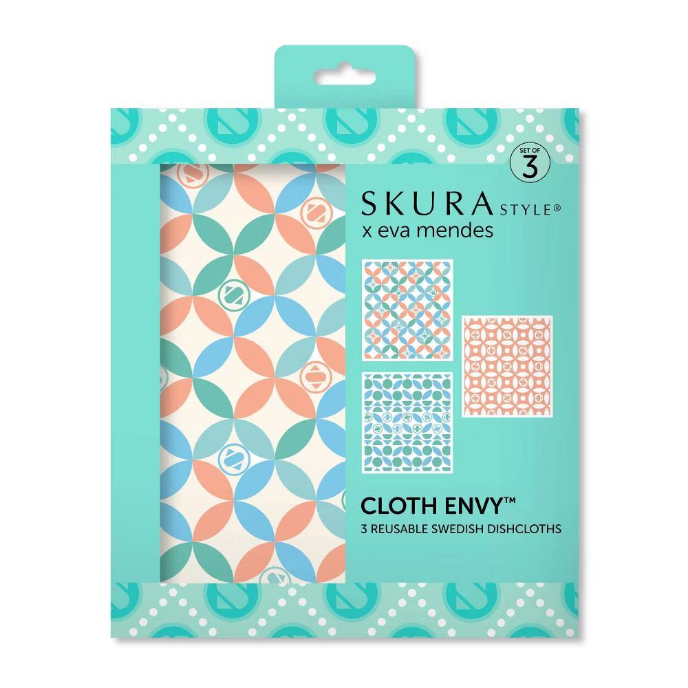 Skura Style Eva Mendes Swedish Dish Cloth - Pattern - 3pk