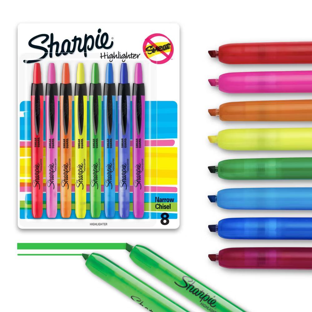 8ct Retractable Highlighters Chisel Tip Colorful - Image 4