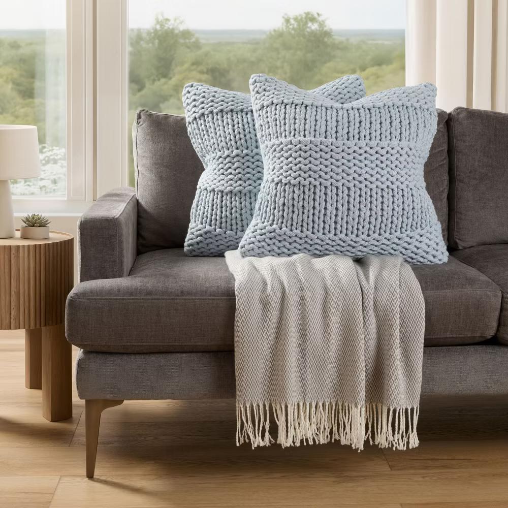 Cozy Chunky Knit Throw Pillow Cover And Pillow Insert - Image 66