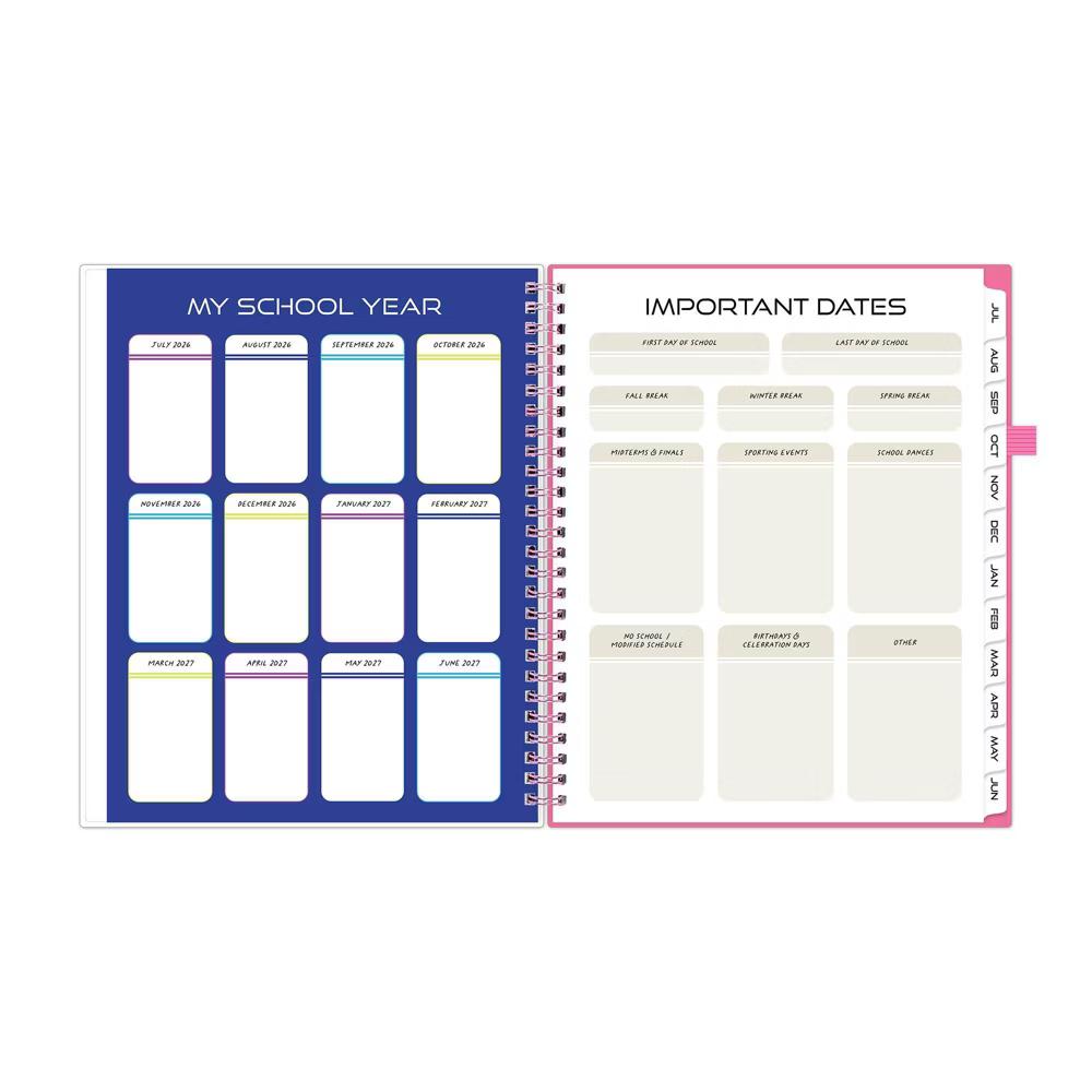 Blue Sky Your Year 7-12 Grade Weekly/Monthly Planner Wirebound 7"x9" Pink Heartsy - Image 2