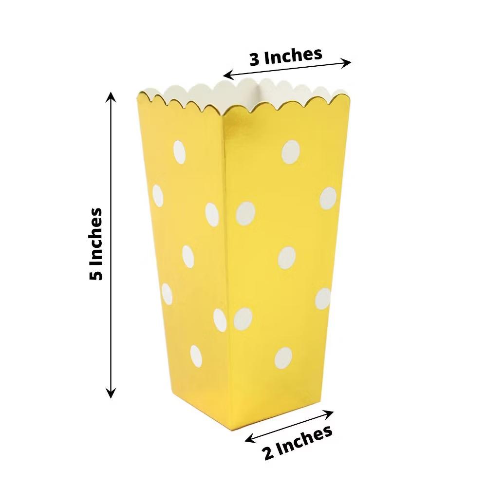 Home Collection 36-Pack White Gold 5" Cardboard Popcorn Style Party Favor Boxes - Image 4