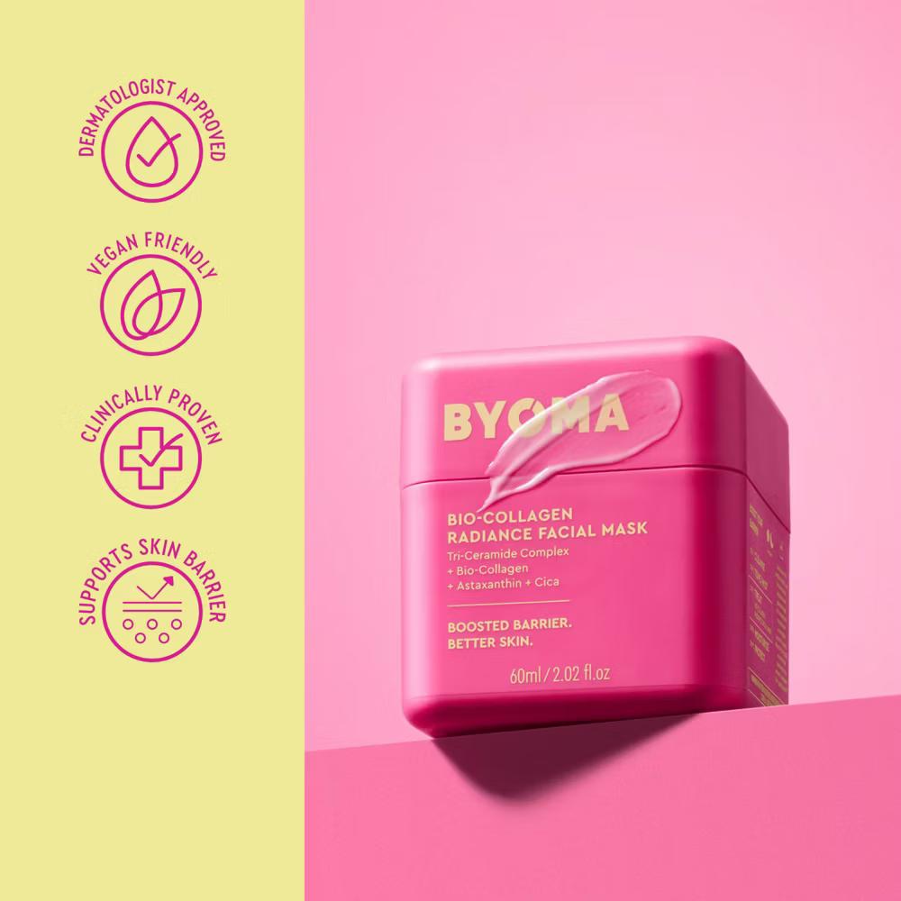 BYOMA Bio-Collagen Radiance Facial Mask - 2.02 fl oz: Anti-Aging, Vegan, Suitable for Combination Skin - Image 3
